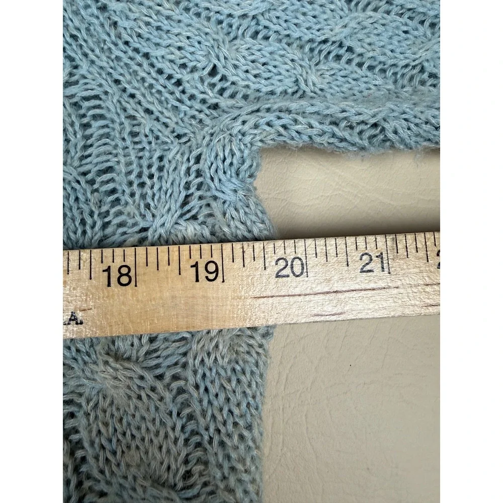 Sparrow L Sweater Blue Ombre Wool Mohair Alpaca Cable Knit Anthropologie